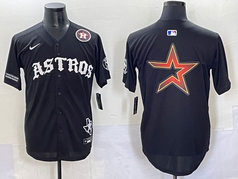 Men 2025 Houston Astros Blank Black Seven generations Joint Name Nike MLB Jersey style 18